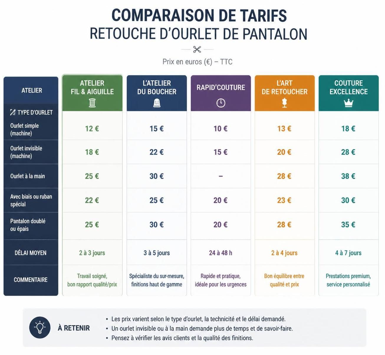 découvrez le prix moyen d'une retouche d'ourlet pour pantalon en 2026 et obtenez des conseils pour bien choisir votre couturier.