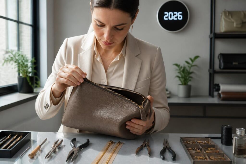 découvrez le prix moyen pour changer la fermeture éclair d'un sac en 2026, ainsi que des conseils pour choisir un service de réparation fiable et économique.